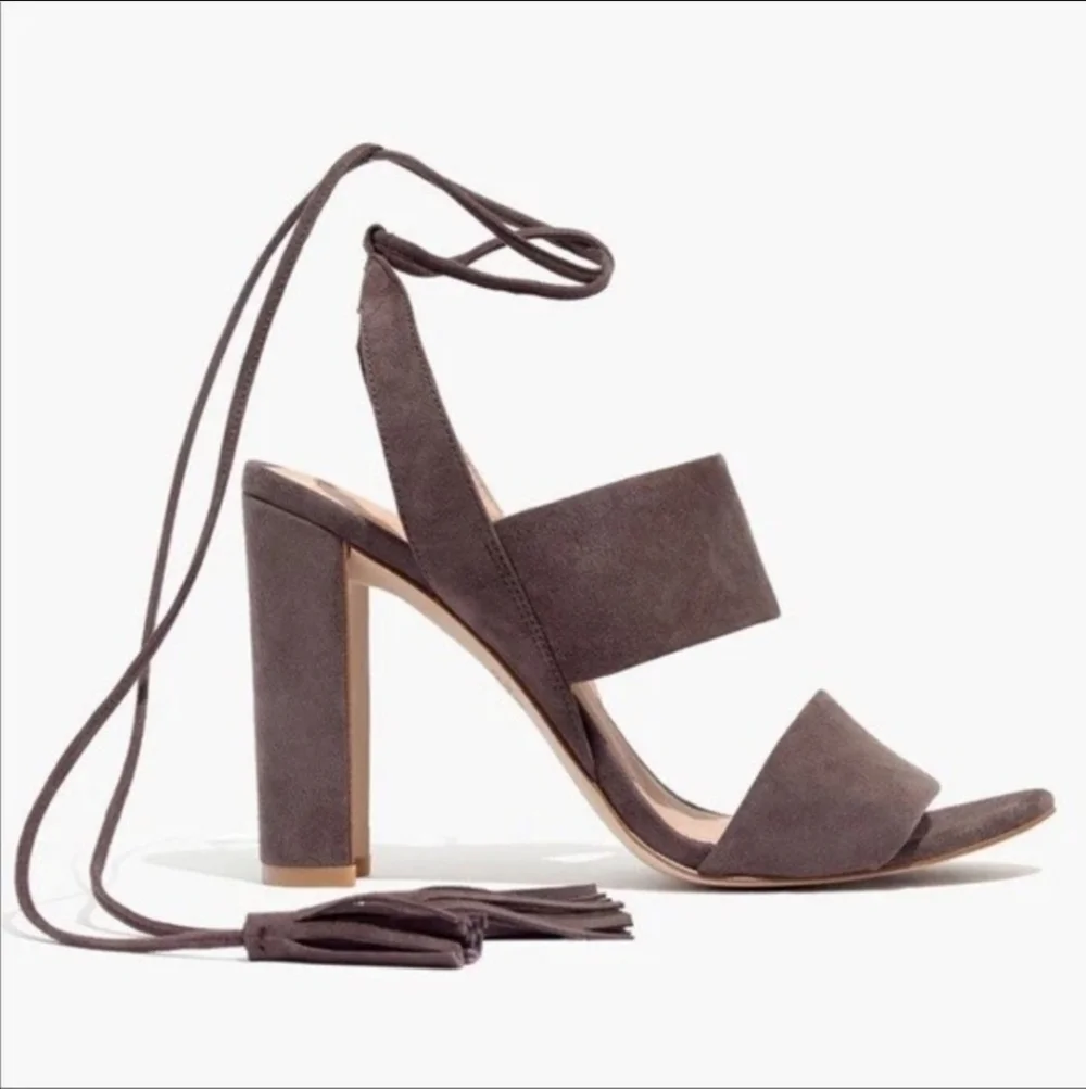 Madewell Octavia Brown Suede Women's Tassel Heels